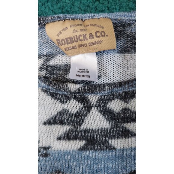 Roebuck & Co. Vintage 80s Aztec Southwestern Pastel Lightweight Sweater Medium - Picture 2 of 6